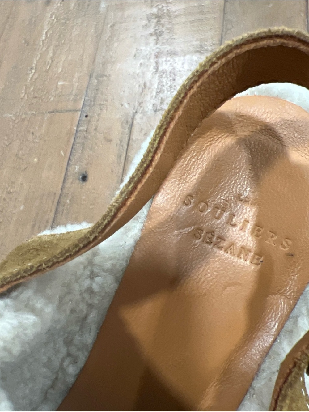 Sezane Taylor Heeled Clogs UK 36 US 5.5 Suede Shearling Lined Platform Buckle - Picture 9 of 13